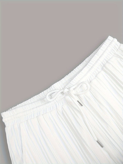 Pleated Short Sleeve Shirt and Trousers Set