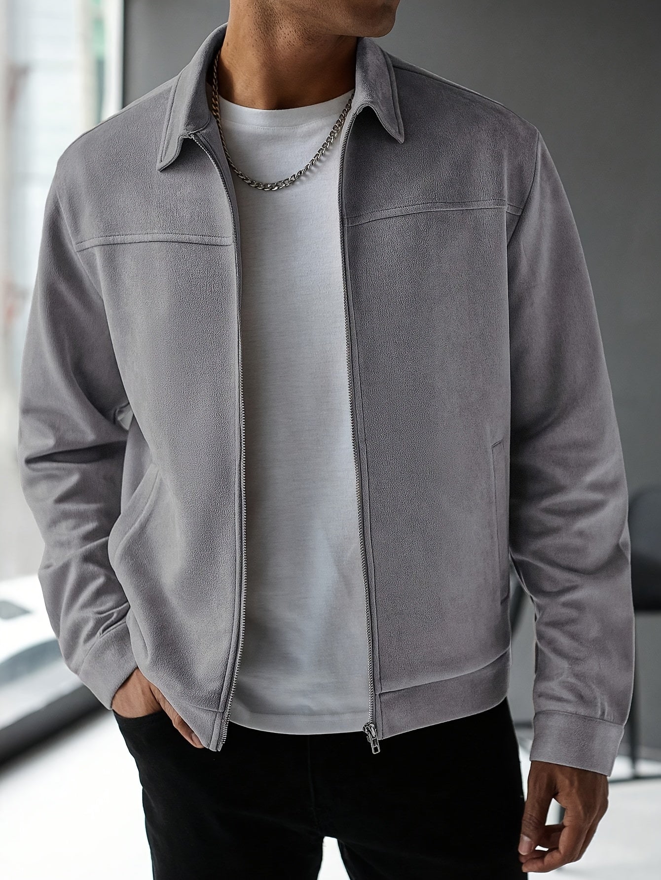 Chaqueta de ante a medida