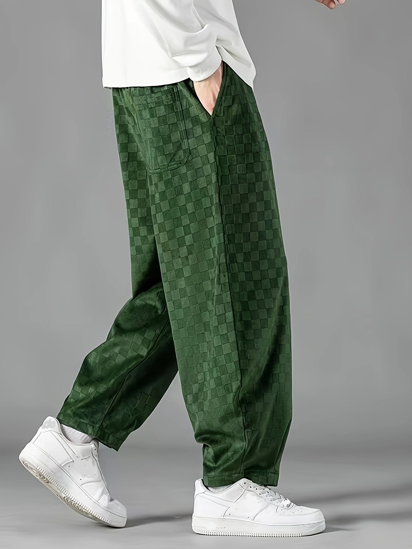 Pantalones anchos a cuadros