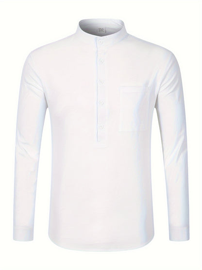 Strukturiertes Langarm-Henley-Shirt