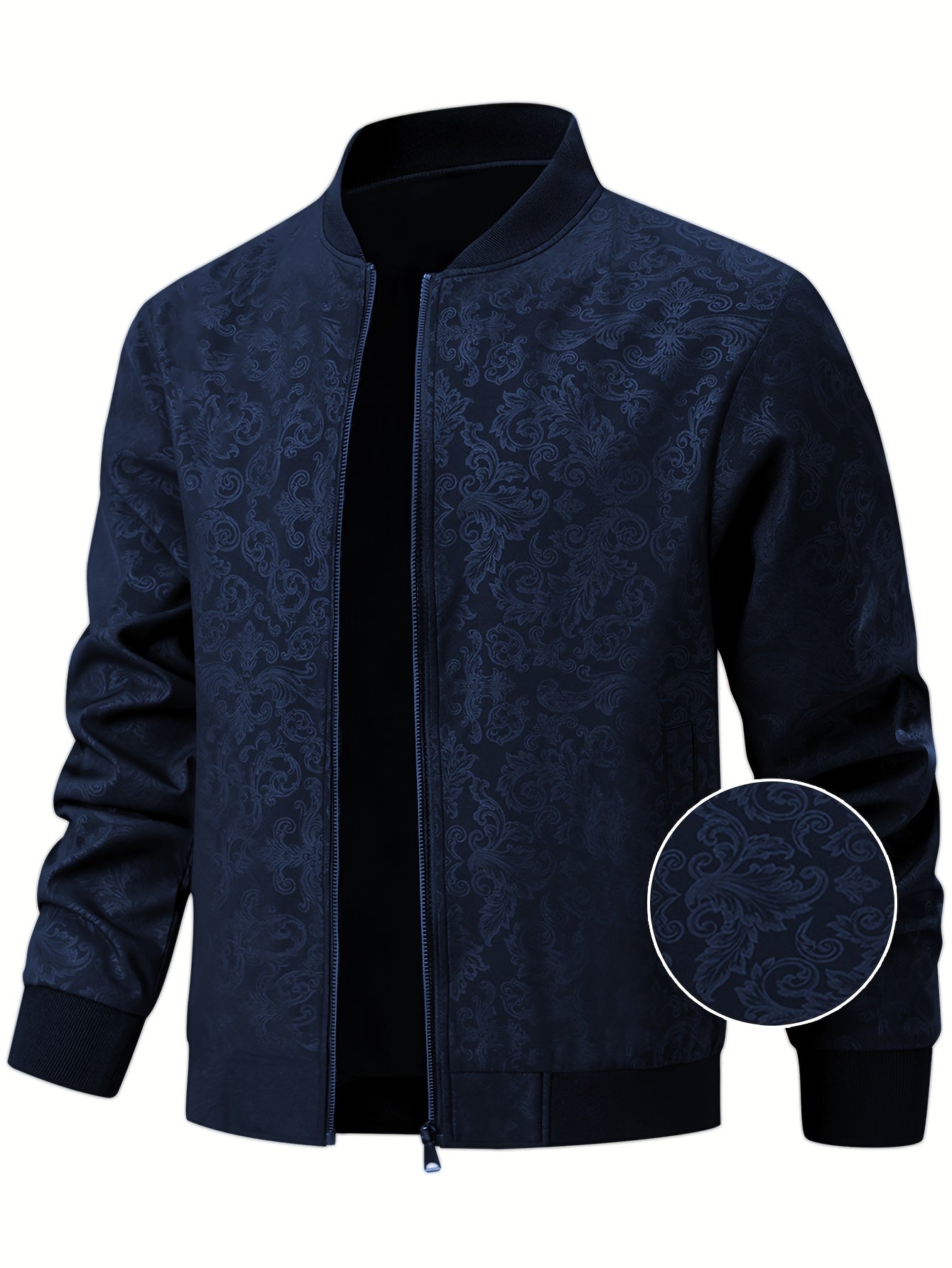 Strukturierte Bomberjacke mit Blumenmuster