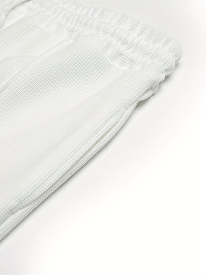 Strukturiertes Langarm-Top und Jogginghose Set