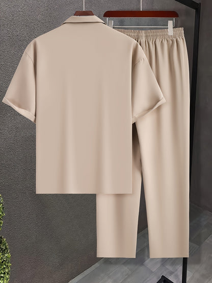 Conjunto de camisa de manga corta y pantalones de corte relajado