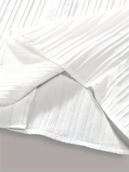 Pleated Short Sleeve Shirt and Trousers Set