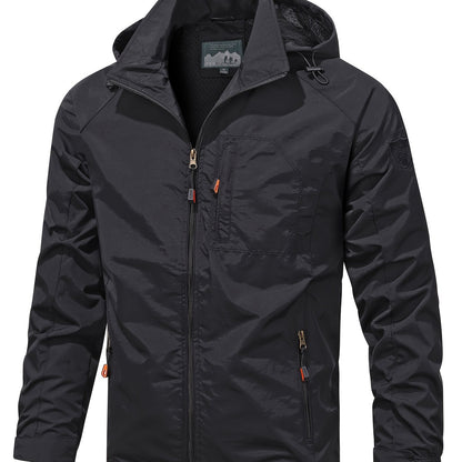 Lightweight Hooded Windbreaker Jacket