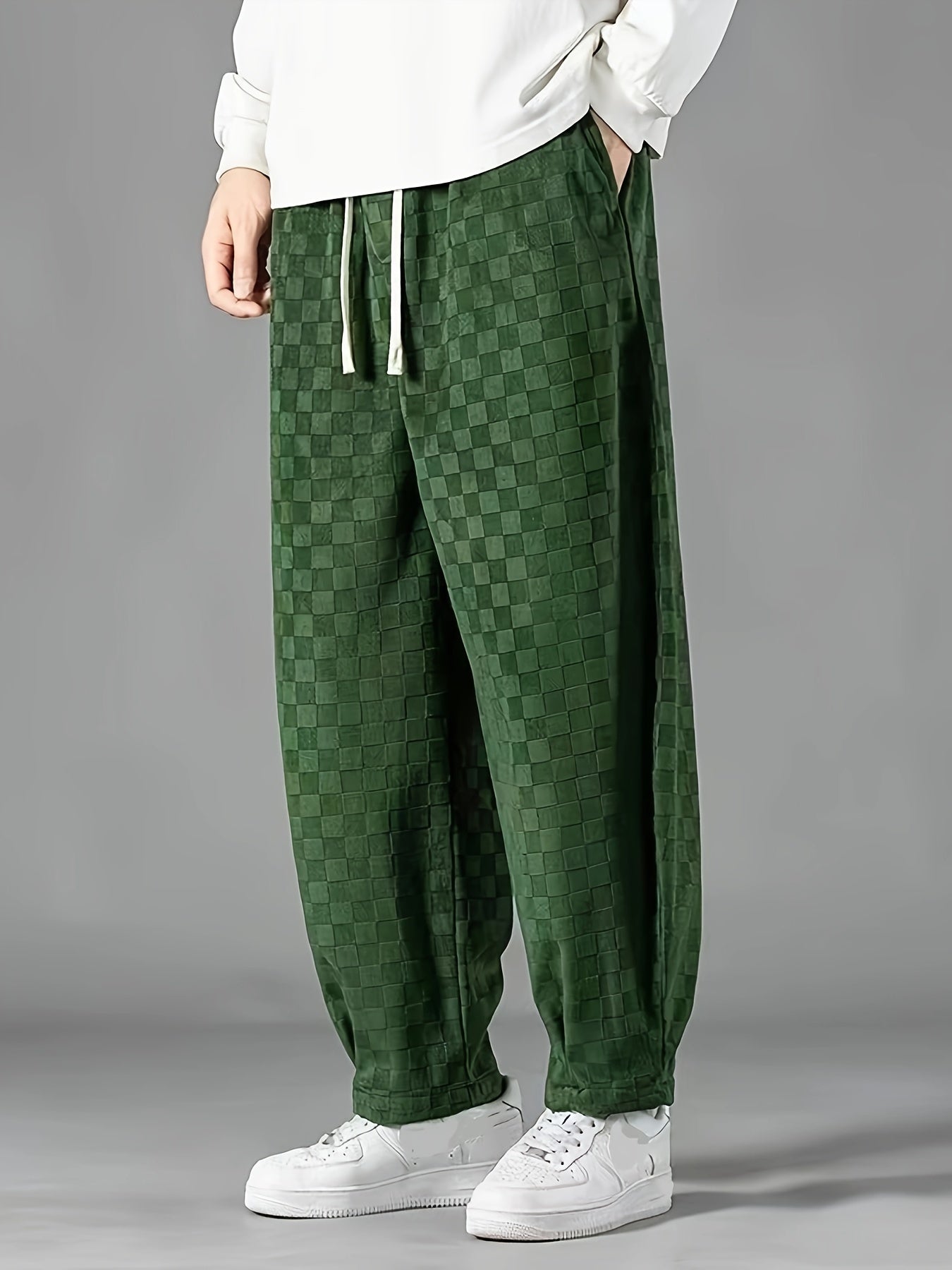 Pantalones anchos a cuadros