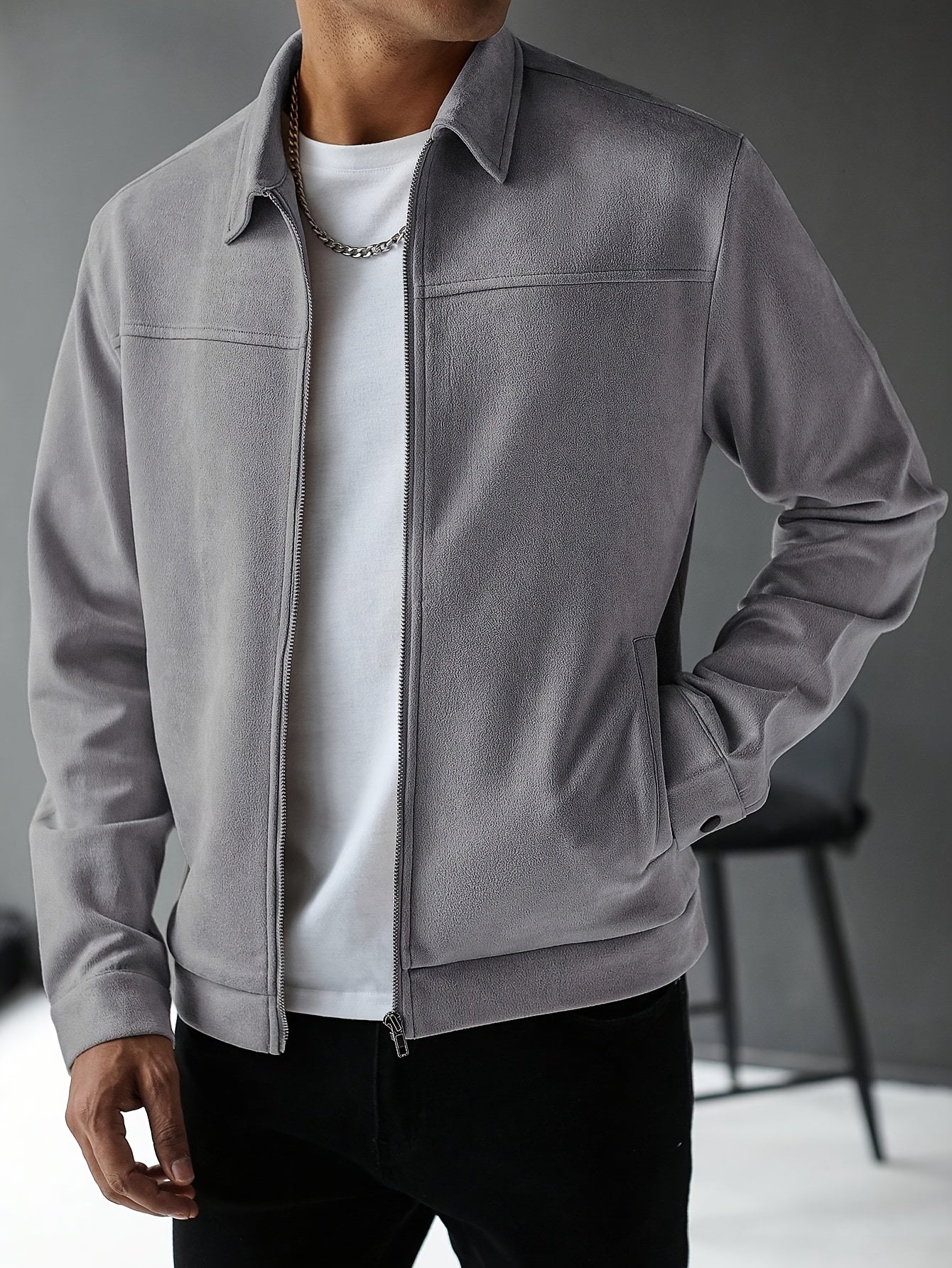 Chaqueta de ante a medida