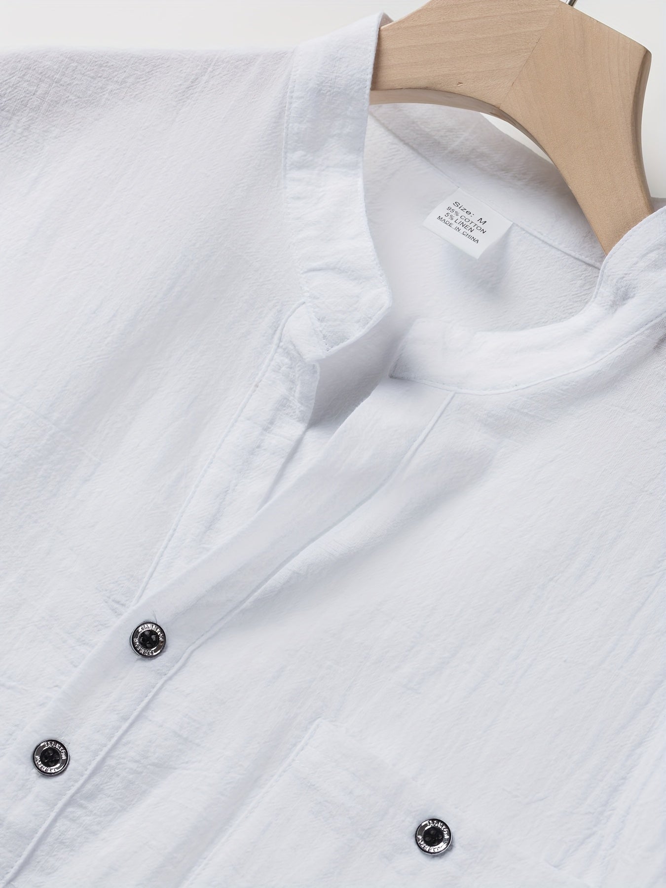 Camisa Henley Texturizada de Manga Corta