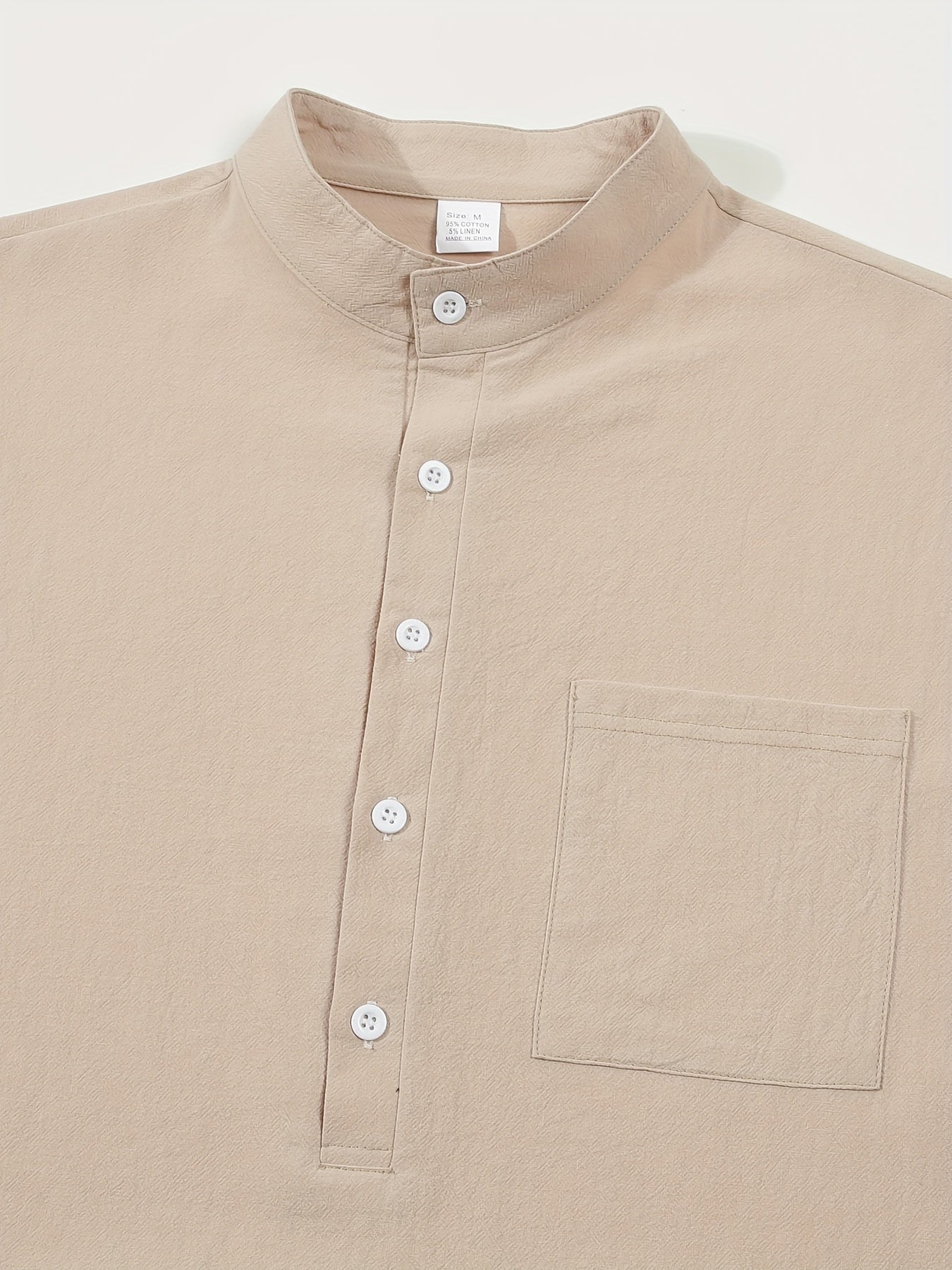 Strukturiertes Langarm-Henley-Shirt