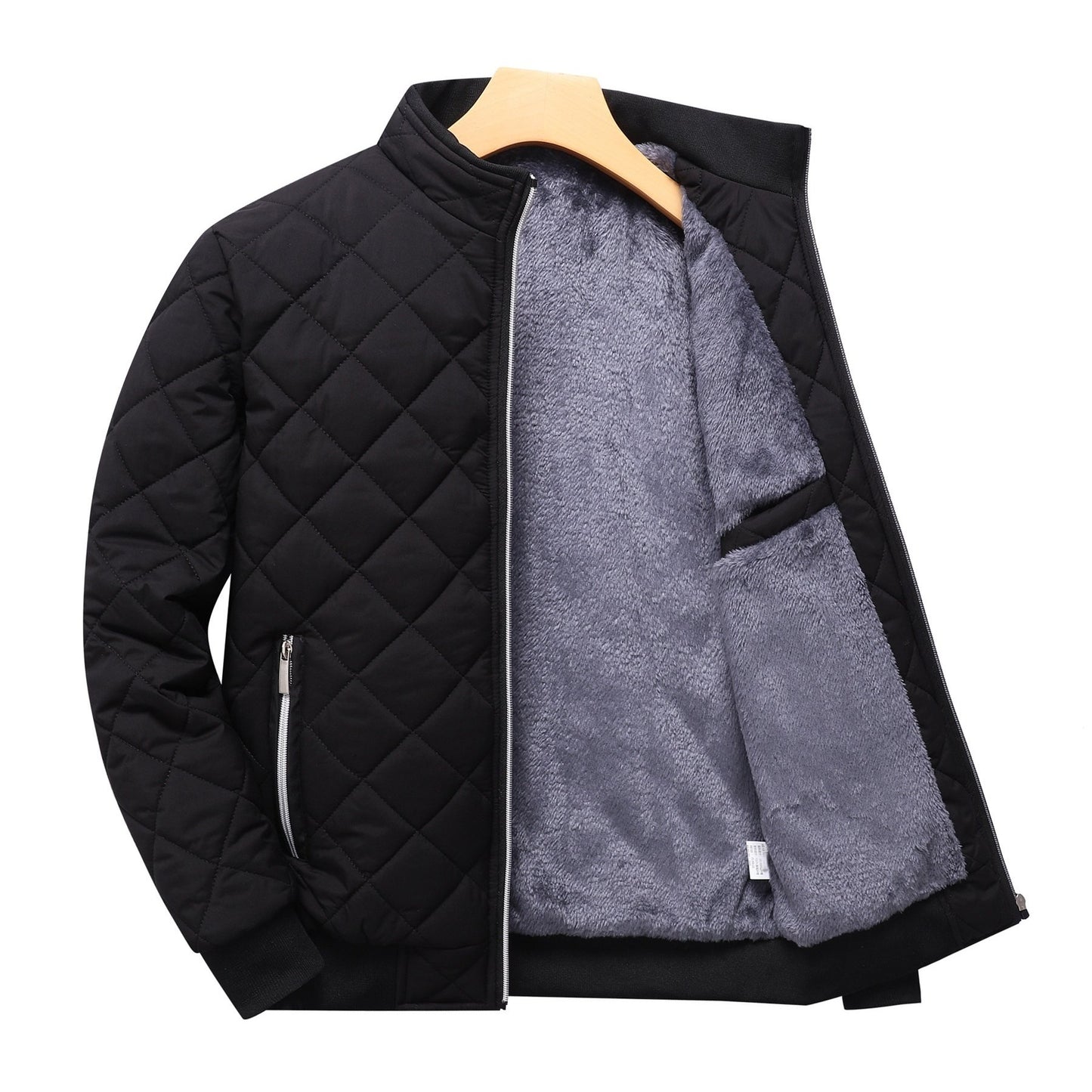 Chaqueta bómber guateada con forro polar
