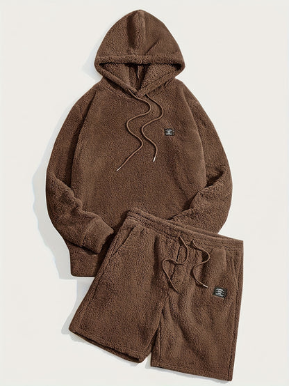 Fleece-Hoodie und Shorts-Set