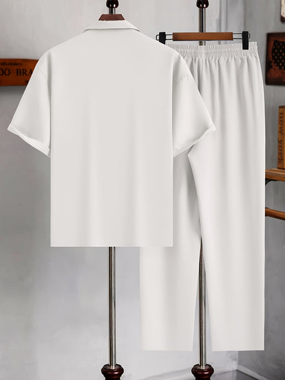 Conjunto de camisa de manga corta y pantalones de corte relajado