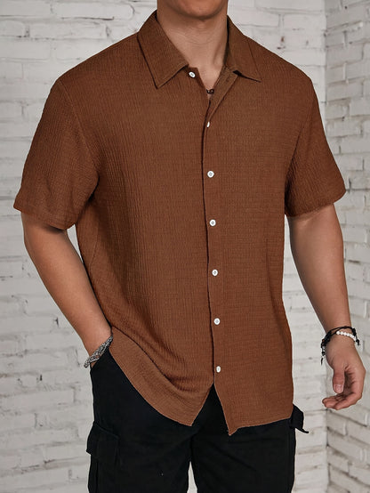 Textured Button-Up Shirt
