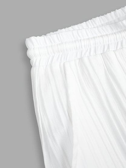 Pleated Short Sleeve Shirt and Trousers Set