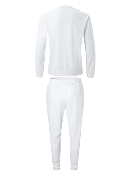 Strukturiertes Langarm-Top und Jogginghose Set