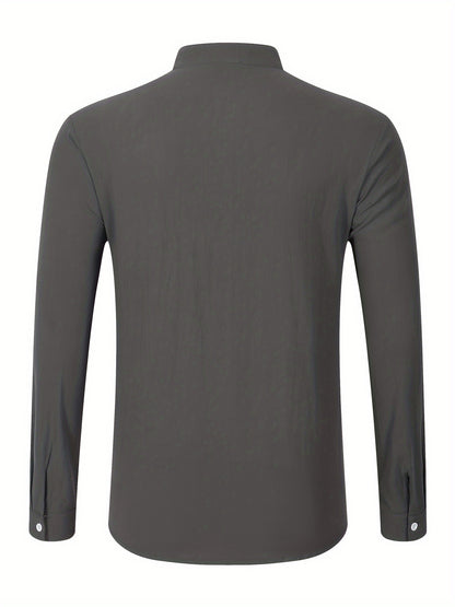 Strukturiertes Langarm-Henley-Shirt