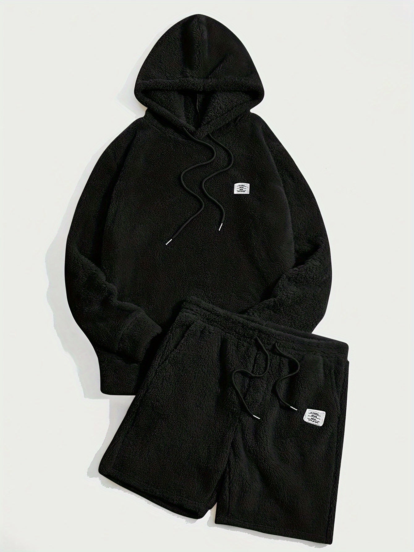 Fleece-Hoodie und Shorts-Set