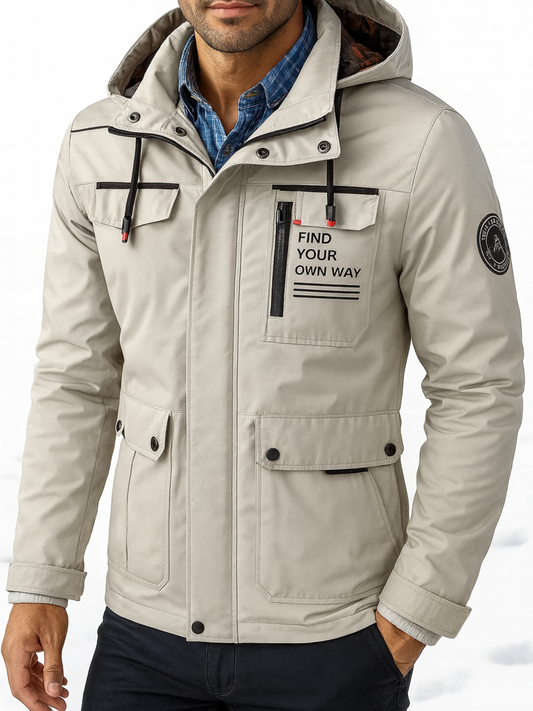 Chaqueta utilitaria impermeable con capucha