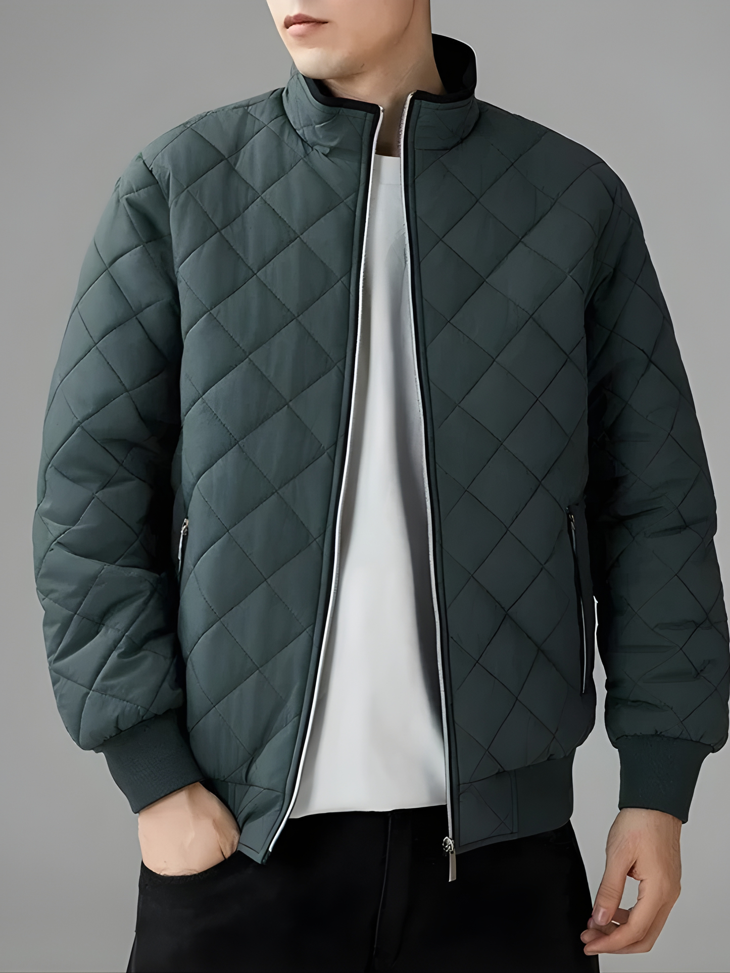 Chaqueta bómber guateada con forro polar