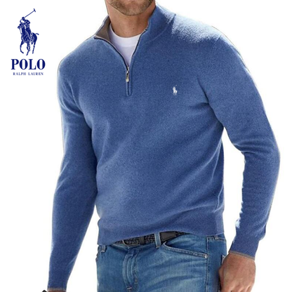 Polo-Pullover mit Viertelreißverschluss