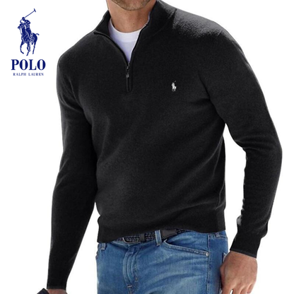 Polo-Pullover mit Viertelreißverschluss
