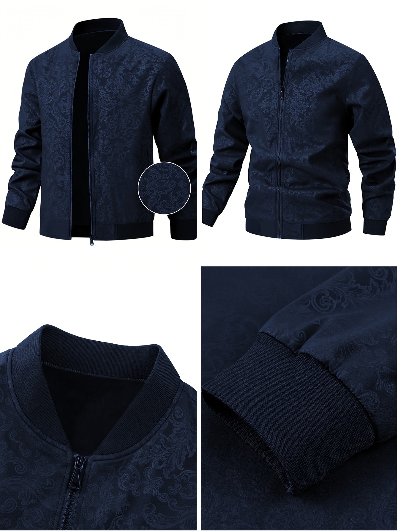 Strukturierte Bomberjacke mit Blumenmuster