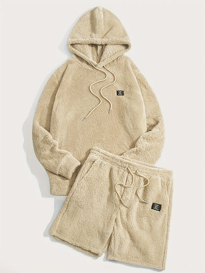 Fleece-Hoodie und Shorts-Set