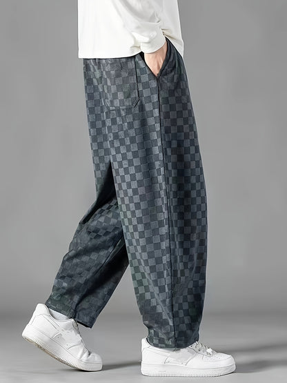 Pantalones anchos a cuadros