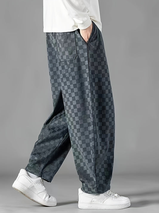 Pantalones anchos a cuadros