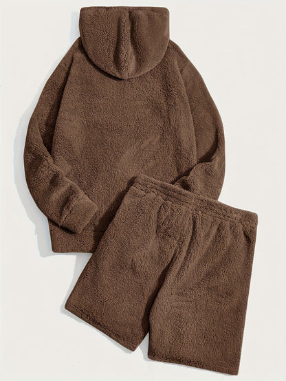 Fleece-Hoodie und Shorts-Set