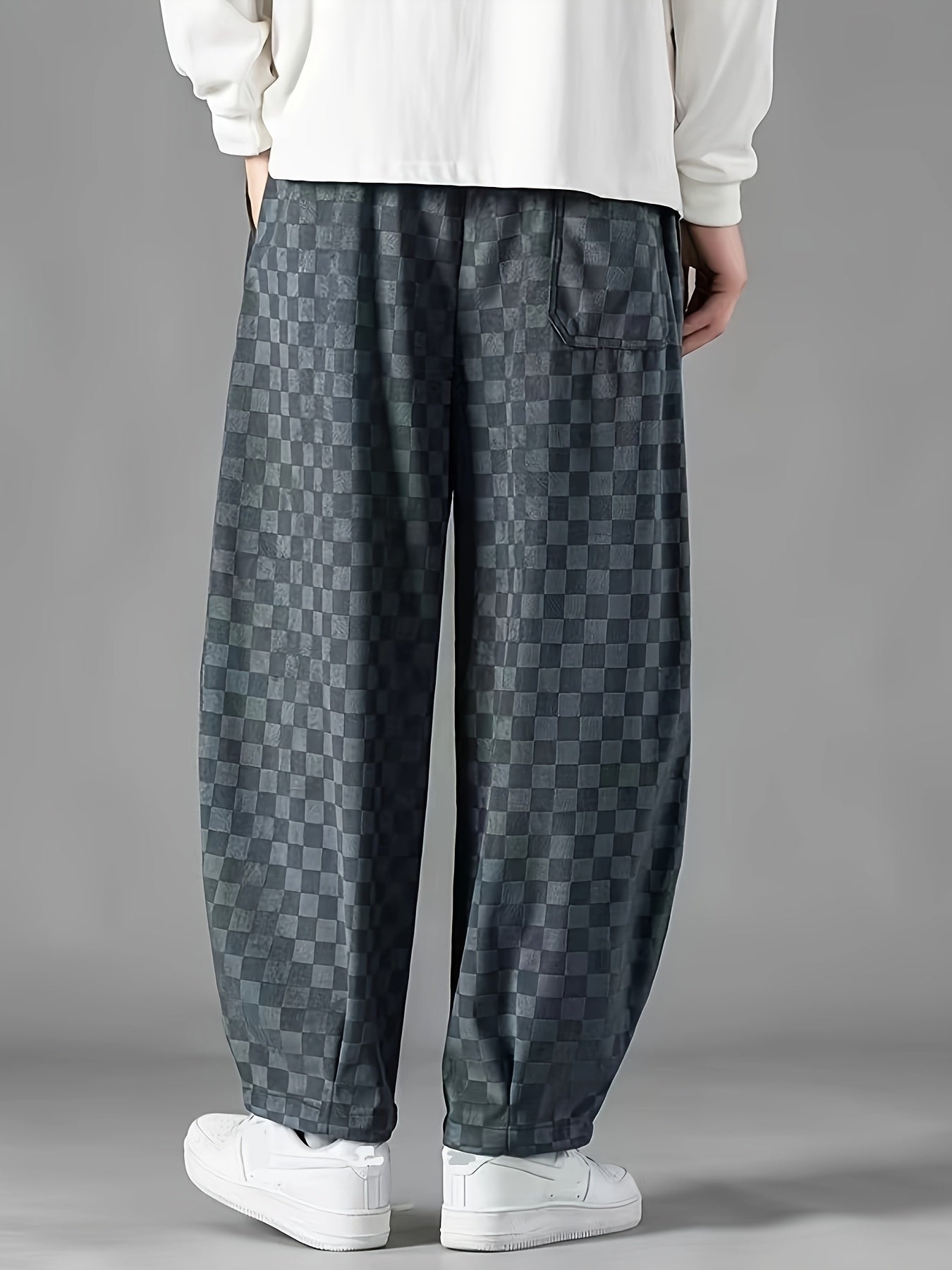 Pantalones anchos a cuadros