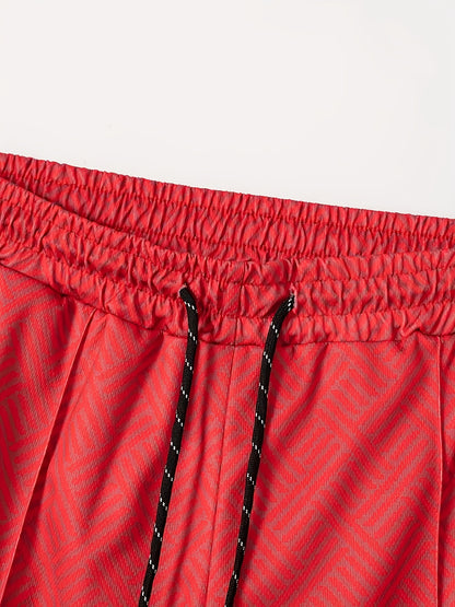Strukturiertes Polo-Shirt mit Reißverschluss und Shorts-Set