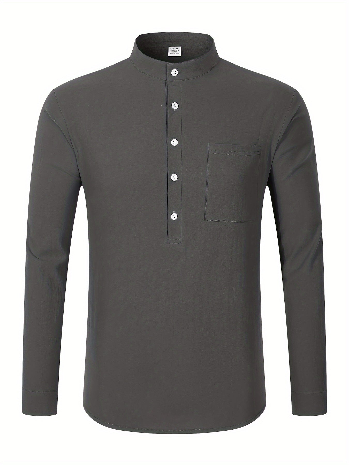 Strukturiertes Langarm-Henley-Shirt