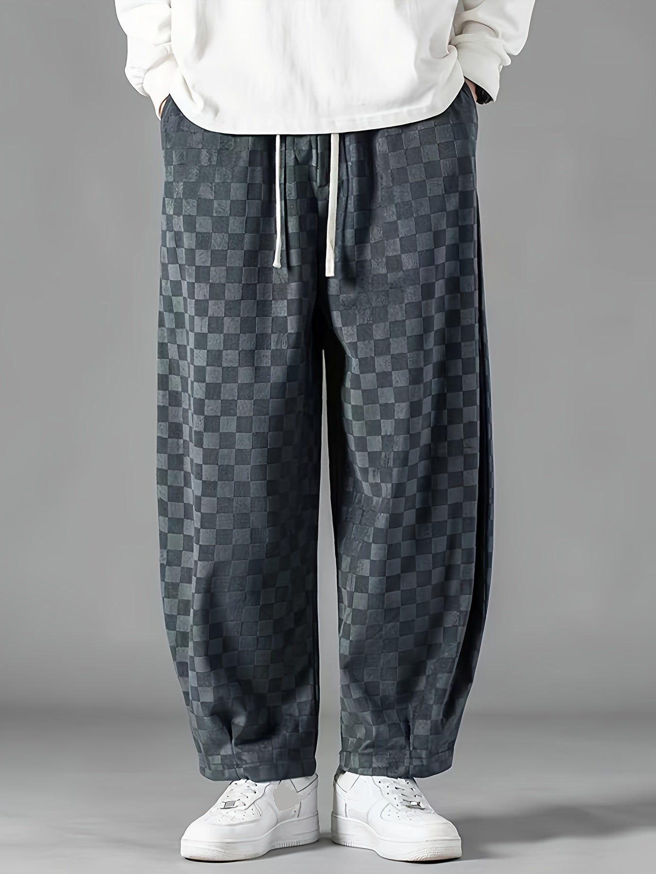 Pantalones anchos a cuadros