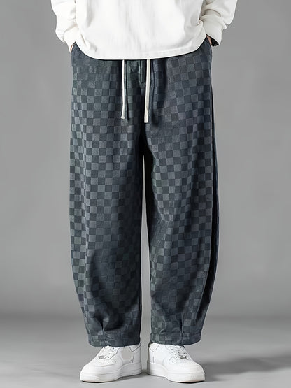 Pantalones anchos a cuadros
