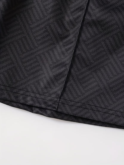 Strukturiertes Polo-Shirt mit Reißverschluss und Shorts-Set