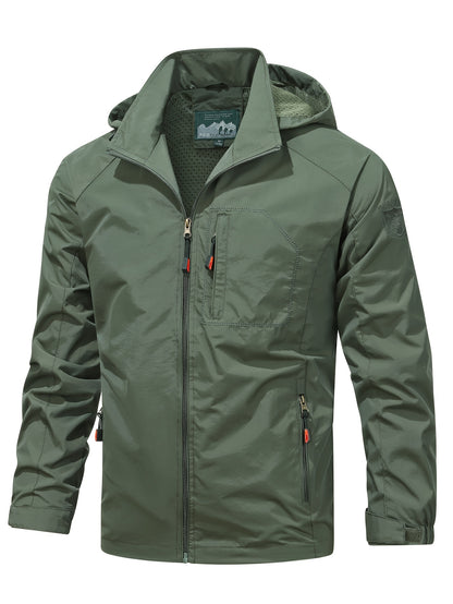 Lightweight Hooded Windbreaker Jacket