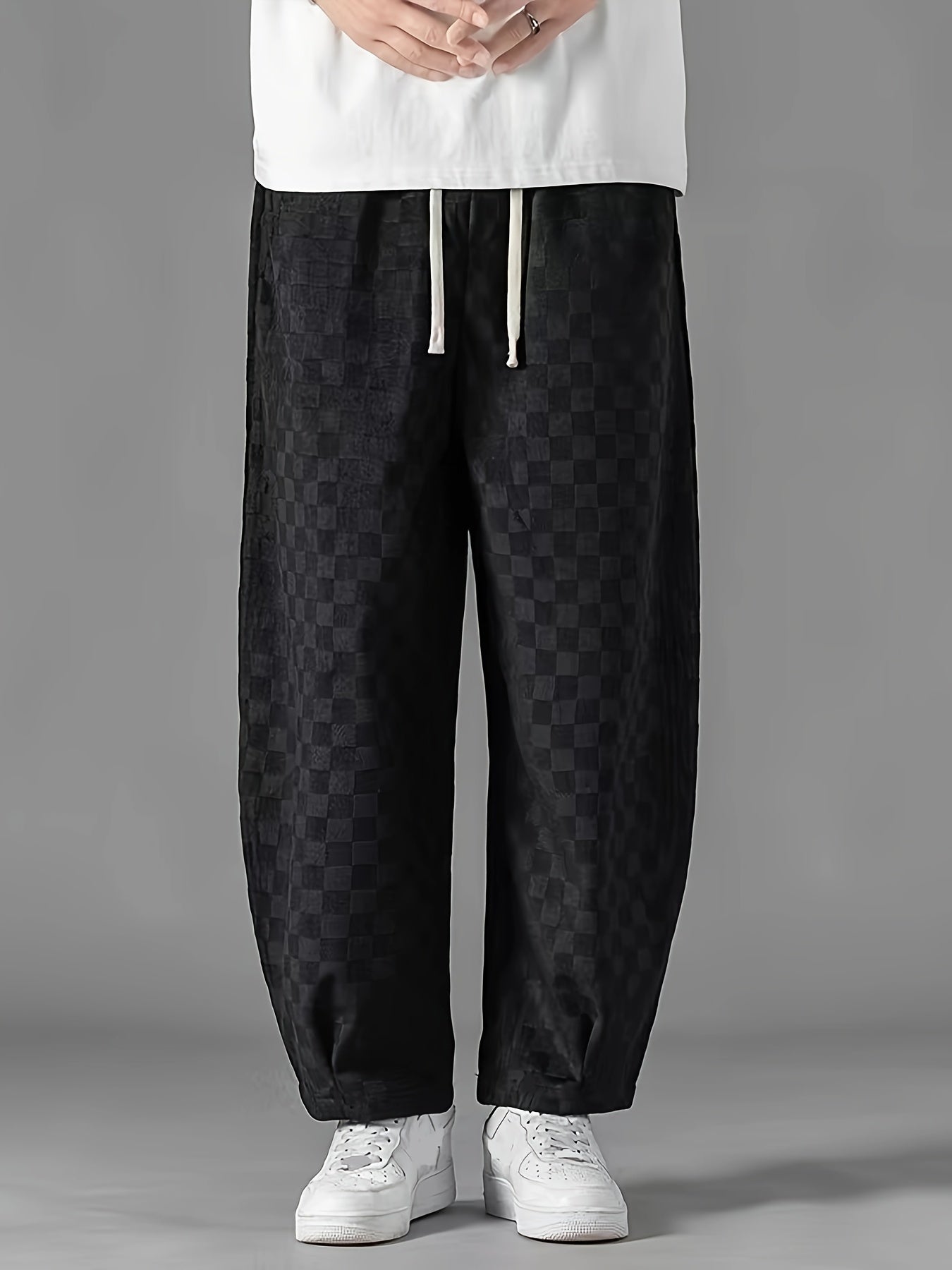 Pantalones anchos a cuadros