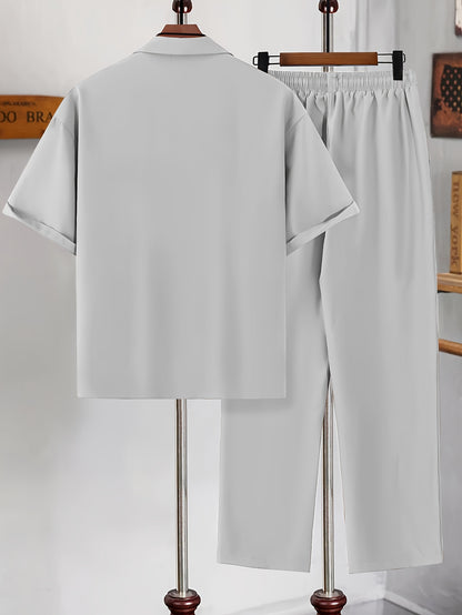 Conjunto de camisa de manga corta y pantalones de corte relajado