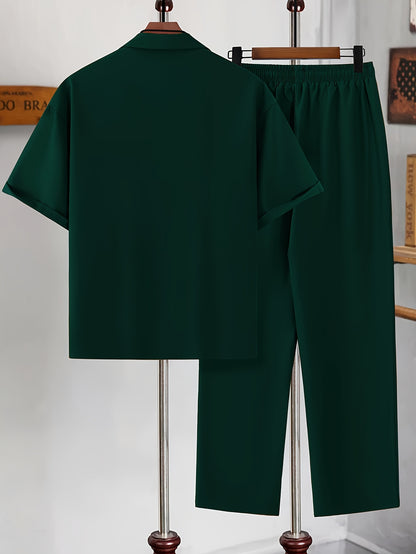 Conjunto de camisa de manga corta y pantalones de corte relajado