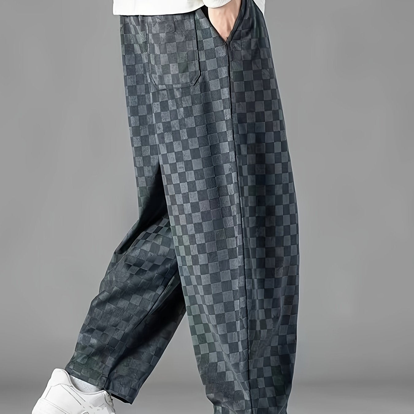 Pantalones anchos a cuadros
