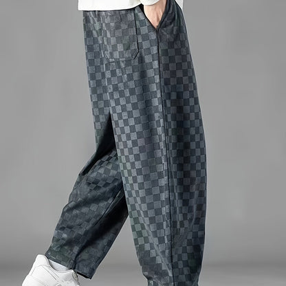 Pantalones anchos a cuadros
