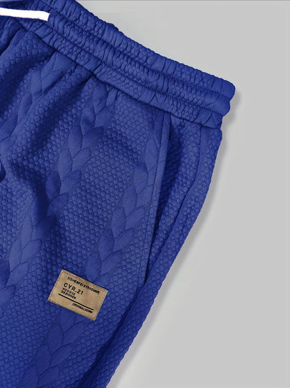 Conjunto de camiseta y pantalón corto de punto trenzado texturizado