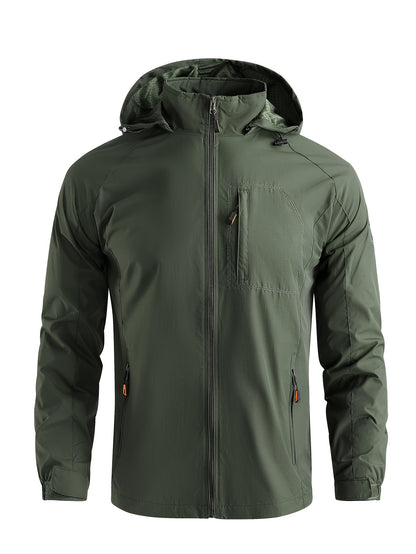 Lightweight Hooded Windbreaker Jacket
