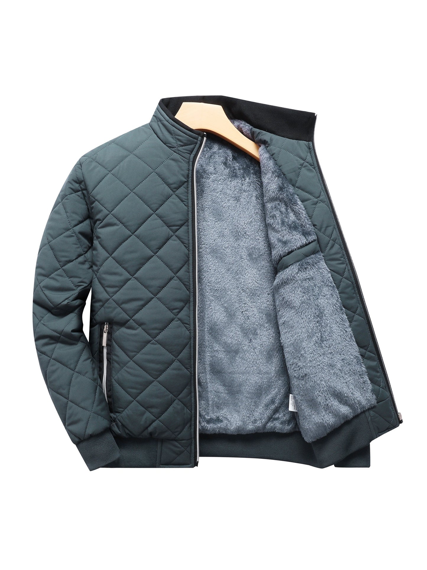 Chaqueta bómber guateada con forro polar