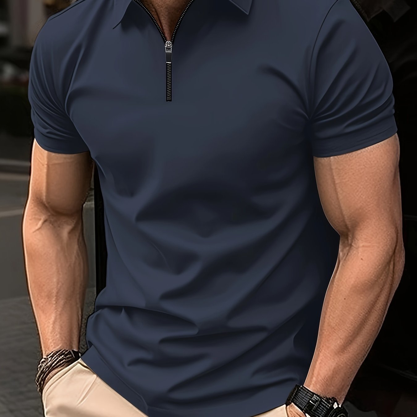 Polo-Shirt mit Reißverschluss