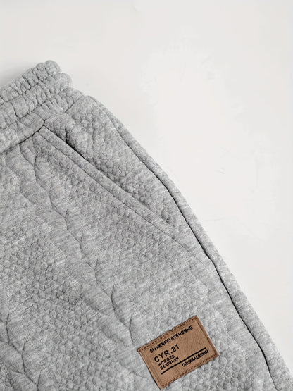 Conjunto de camiseta y pantalón corto de punto trenzado texturizado