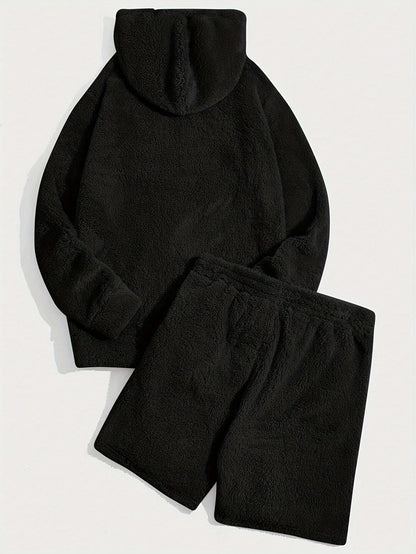 Fleece-Hoodie und Shorts-Set