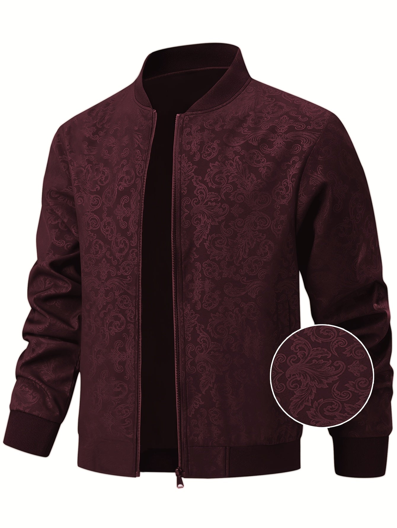 Strukturierte Bomberjacke mit Blumenmuster