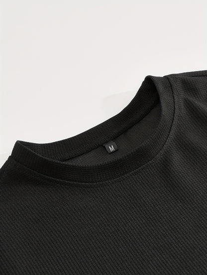 Textured Minimalist T-Shirt and Shorts Set
